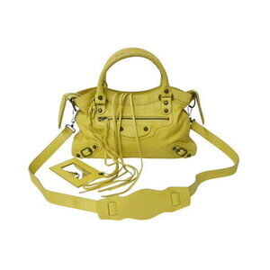 BALENCIAGA The Town Handbag Yellow Leather Shoulder Bag